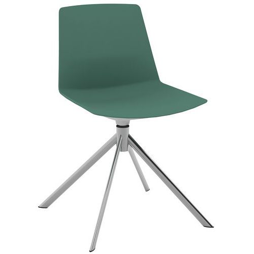 Chaise Clue Coque Polypro Gris Vert Piètement Ã‰toile Chromé