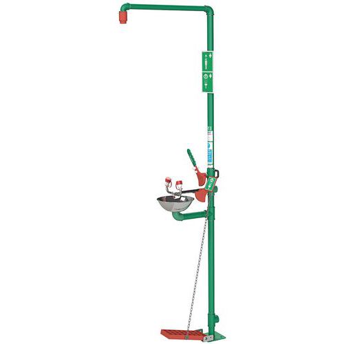 Douche/laveur d'yeux combiné à vidange automatique - Pour extérieur - Hughes Douche/laveur d'yeux combiné à vidange automatique - Pour extérieur - Hughes