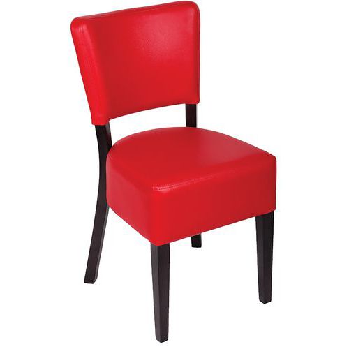 Chaise Vivaldi Pieds Wengé Enduit Pvc Rouge