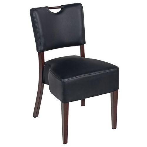 Chaise Vérone Pieds Wengé Alu Enduit Pvc Noir