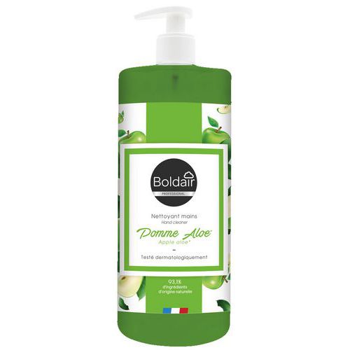Boldair - Nettoyant mains pomme aloe - 500 ml - Flacon pompe - Hygiène et fraîcheur