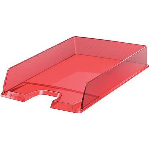 Corbeille Courrier Esselte Europost Solea Rouge Transparent