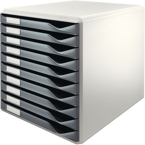 Bloc De Classement Leitz 10 Tiroirs Gris Fonçé