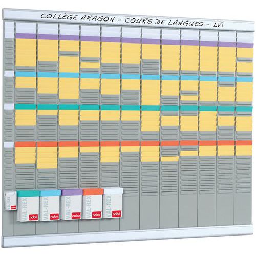 Planning Hebdomadaire - 7 colonnes Fiche en T (Tableau mural NOBO)