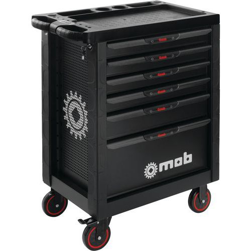Mondelin - Servante d'outils Proliner 6 tiroirs - 177 pièces, Noir, Charge 25kg/tiroir, Livrée garnie