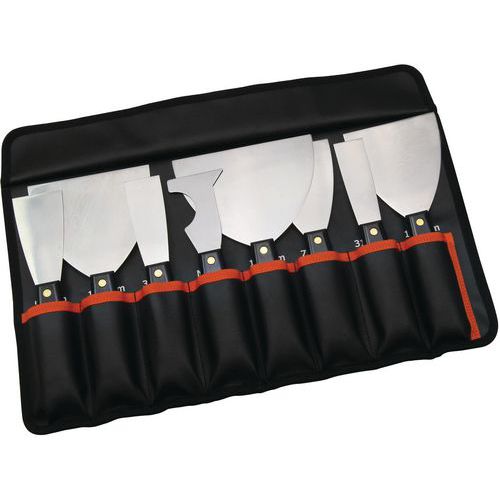 Mondelin - Trousse 8 couteaux - Manche nylon, lame inox - Noir - Outillage professionnel