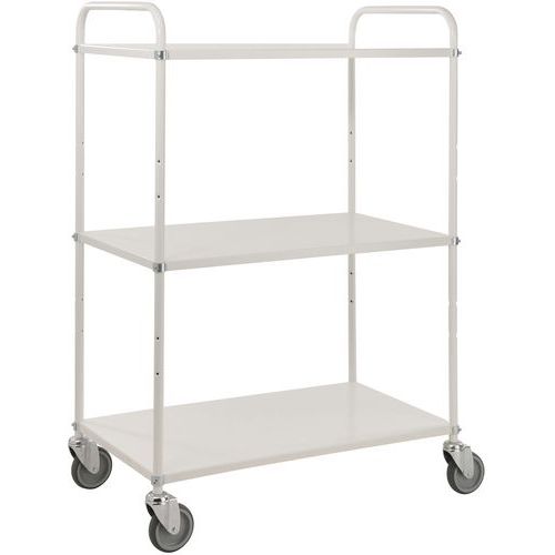 Chariot De Transport Léger à 3 Tablettes Blanc