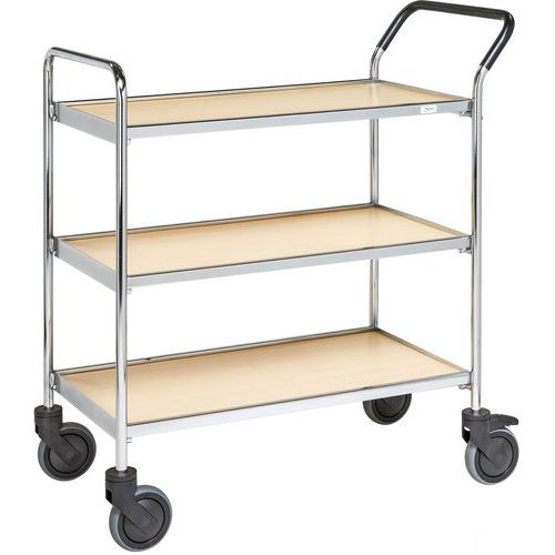 Chariot de service chromé avec tablettes 900x500 - Kongamek Chariot de service chromé avec tablettes 900x500 - Kongamek