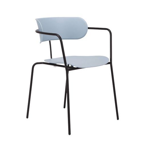 Chaises Bistro - Pied Noir / Assise Bleue