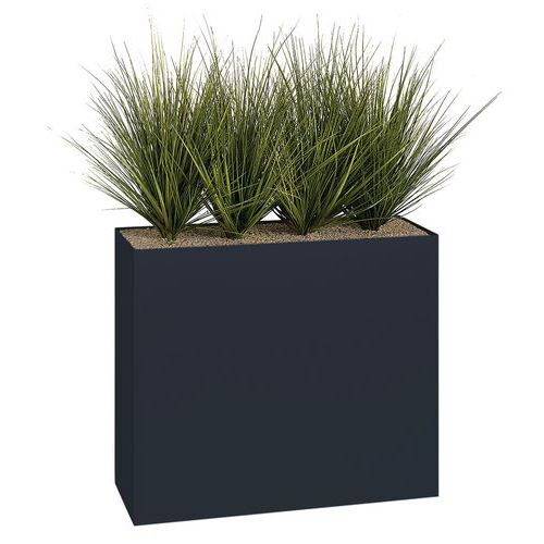 Jardinière Métal Sur Patins M1 Hauteur 74 Cm Graminées Gris