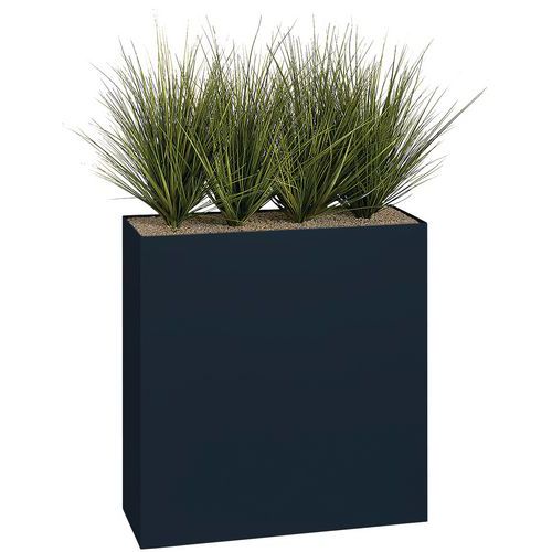 Jardinière Métal Sur Patins M1 Hauteur 90 Cm Graminées Gris