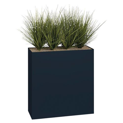 Jardinière Métal Sur Roulettes H 90 Cm Graminées Gris