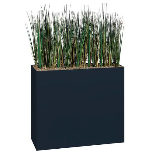 Jardinière Métal Sur Patins Hauteur 74 Cm Herbes Gris