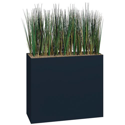 Jardinière Métal Sur Patins Hauteur 74 Cm Herbes Gris