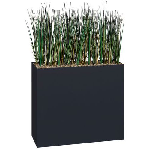 Jardinière Métal Sur Roulettes Hauteur 74 Cm Herbes Noir