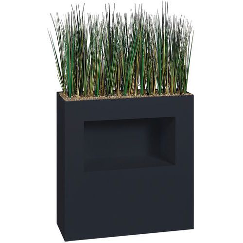Jardinière Métal Mobile M1/niche H 90 Cm Herbes Noir