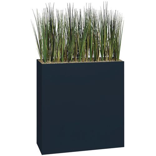 Jardinière Métal Sur Roulettes Hauteur 90 Cm Herbes Gris