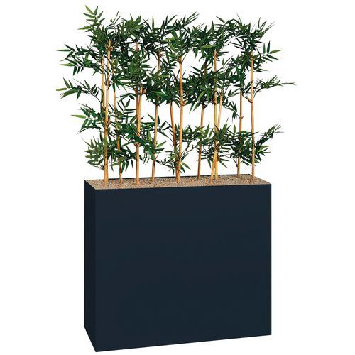 Jardinière Métal Sur Patins Hauteur 74 Cm Bambous Gris