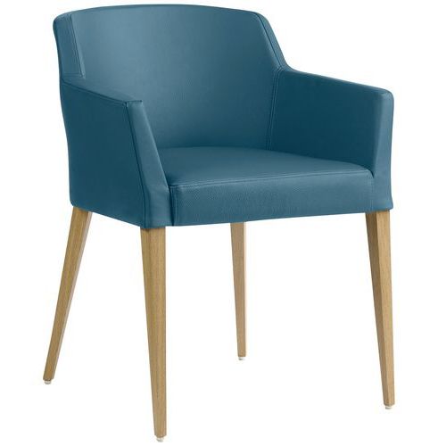 Bridge Colibri 4 Pieds Hêtre Naturel Tissu Velours Carabu Bleu Canard