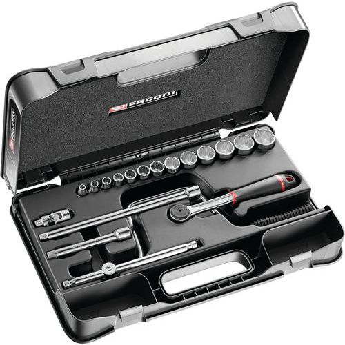 Coffret douilles 3/8 pouces 12 pans en pouces - 19 pièces Coffret douilles 3/8 pouces 12 pans en pouces - 19 pièces