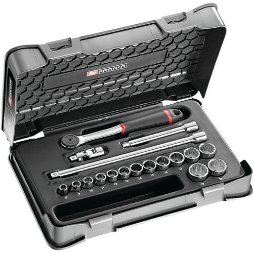 Coffret douilles 3/8 pouces 12 pans - 18 pièces Coffret douilles 3/8 pouces 12 pans - 18 pièces