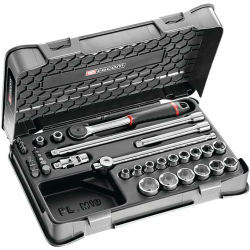 Facom 1 Coffret Douilles 3/8 Pouces 6 Pans Et Embouts - 35 Pièces Facom