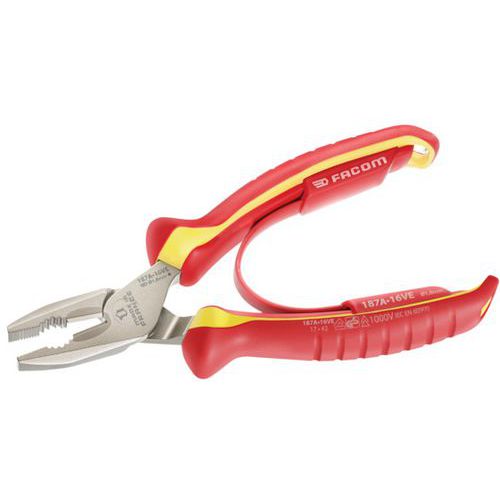 Facom - Pinces Universelles 160mm Isolées 1000V - Coupe et Usage Polyvalent - Outillage à Main Spécialisé