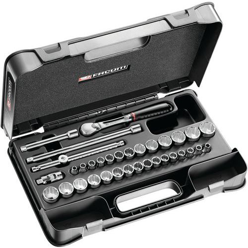 Facom 1 Plateau Plastique L Pour Coffret De Douilles 3/8 Pouces 6 Et 12 Pans