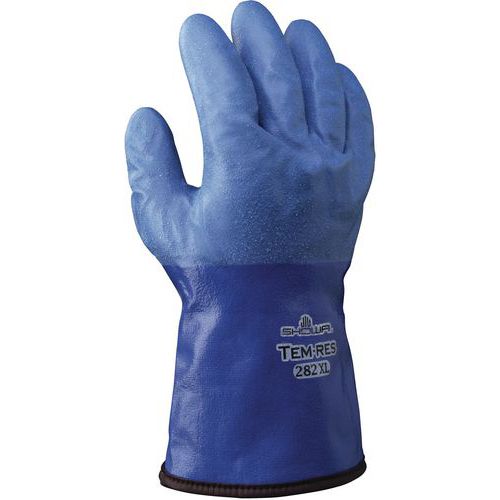 Showa - Gants Thermiques 282 - Taille 2XL Bleu - Protection Froid et Liquides - Polyuréthane