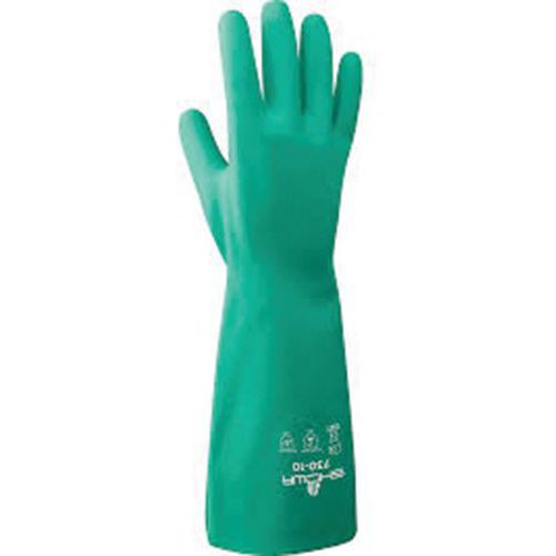 Showa - Gants de protection chimique 730 - Taille L (9) - Nitrile Vert - Environnements humides/gras - CE