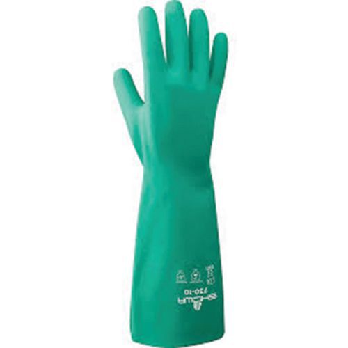 Showa - Gants de protection chimique 730 - Taille M (8) - Nitrile Vert - Environnements humides ou gras