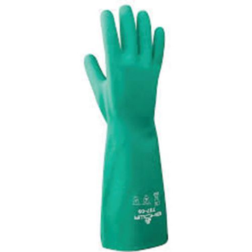 Showa - Gants de protection chimique 737 - Taille L (9) - Nitrile Vert - Normes EN 374/388/420