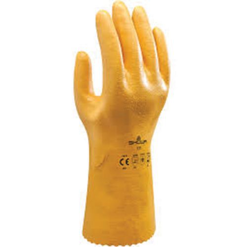Showa - Gants de protection chimique 771 - Taille M (8) Jaune - Nitrile - Résistant huiles et hydrocarbures