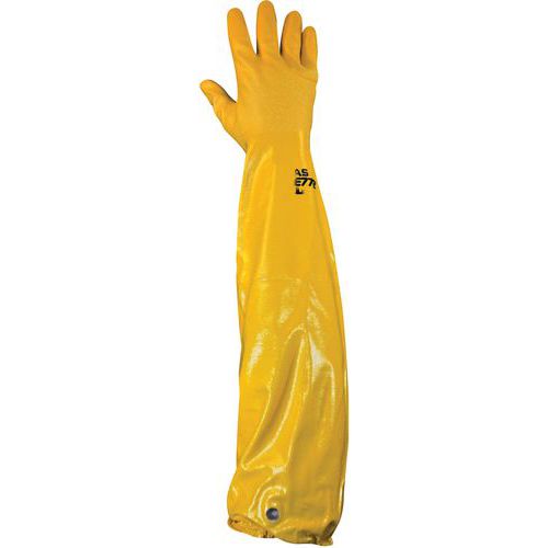 Showa - Gants de protection chimique 772 - Taille L (9) Jaune - Nitrile - Environnements humides ou gras - CE
