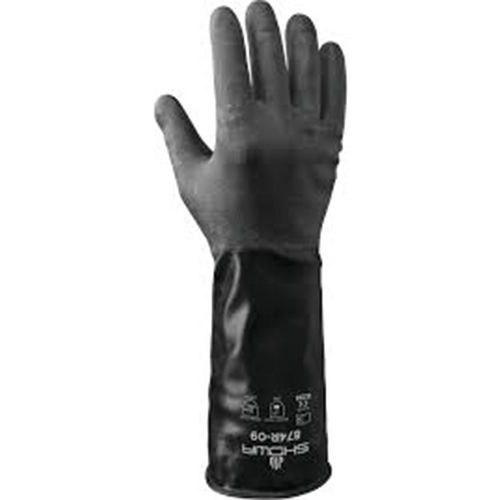 Showa - Gants de protection chimique 874R - Taille XL - Noir - Polyéthylène - Environnements humides ou gras