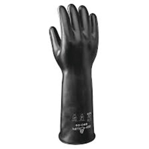 Showa - Gants de protection chimique 890 - Taille L (9) Noir Nitrile - Environnements humides ou gras - CE