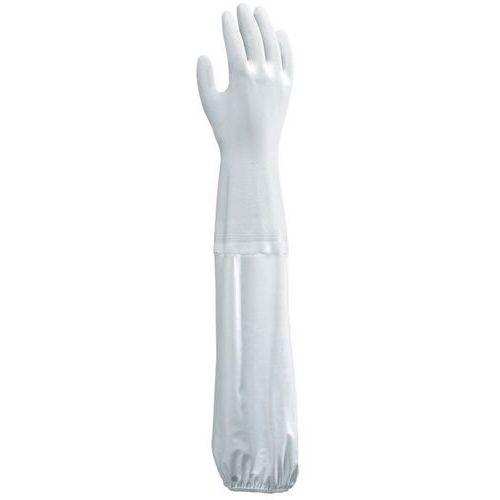 Showa - Gants de protection chimique B0710 - Taille XL (10) - PVC Blanc - Manchette extra-longue 600mm - CE