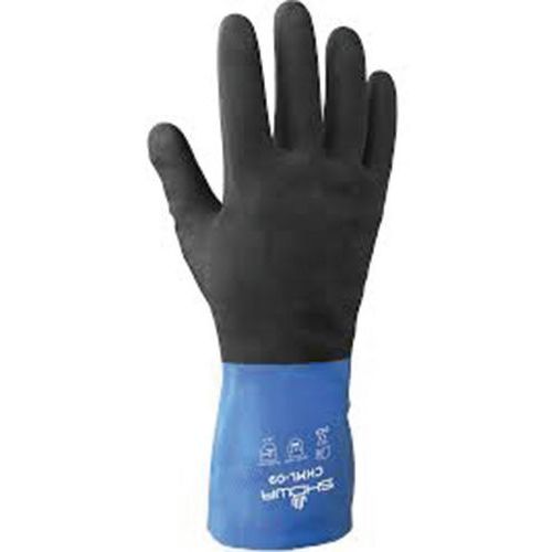 Showa - Gants de protection chimique CHM - Taille M (8) - Latex bleu - Environnements humides ou gras