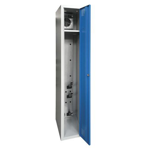 Akaze - Armoire séchante 1 colonne - Acier bleu - 1800x300x500mm - À clé - Industrie propre