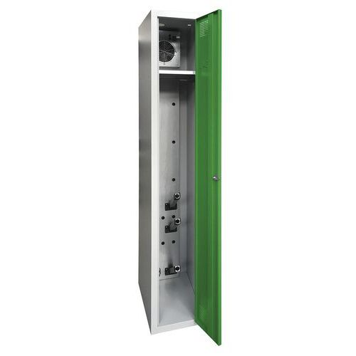 Akaze - Armoire Séchante Industrie Propre 1 Colonne Vert - 2 Cases, Penderie, Verrouillage Cadenas, Acier, 180x30x50cm