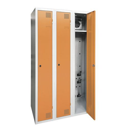 Armoire Séchante Industrie Propre 3 Colonnes À Clé Orange