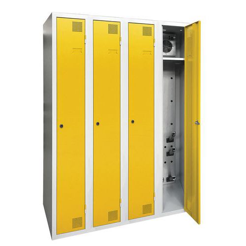 Armoire Séchante Industrie Propre - 4 Colonnes - À Clé Jaune