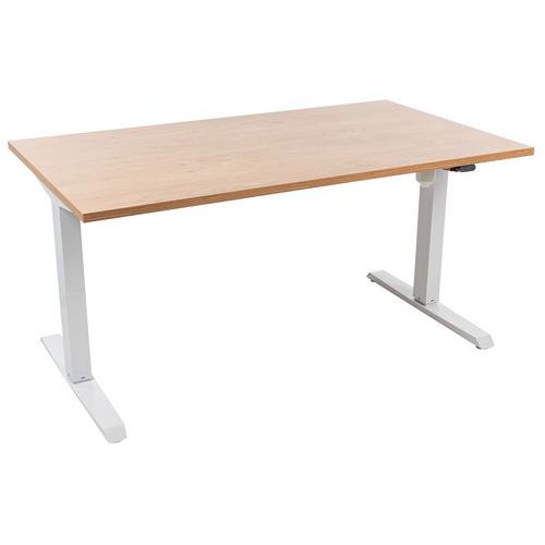 Bureau Oréa Réglable En Hauteur 140x80cm Chêne/blanc