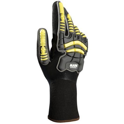 Mapa Professional - Gant de protection Exonit 852 T9 - Nitrile Gris/Jaune - 28cm - Norme EN 388 3X21XP
