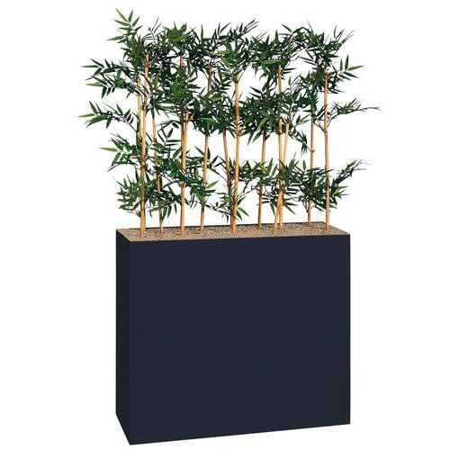 Jardinière Métal Sur Roulettes M1 Hauteur 74 Cm Bambous Gris