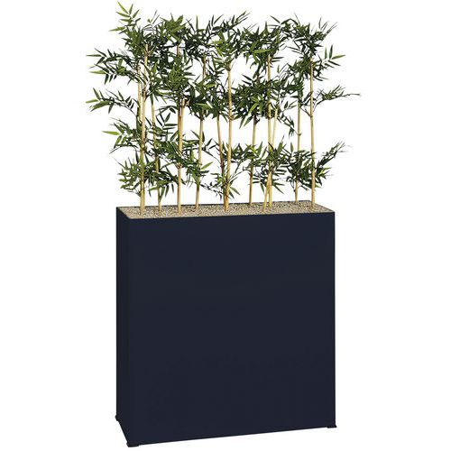 Jardinière Métal Sur Patins Hauteur 90 Cm Bambous Gris