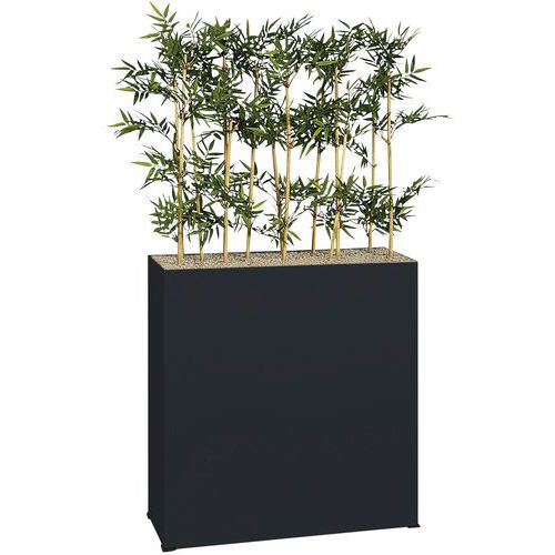 Jardinière Métal Sur Roulettes M1 Hauteur 90 Cm Bambous Noir
