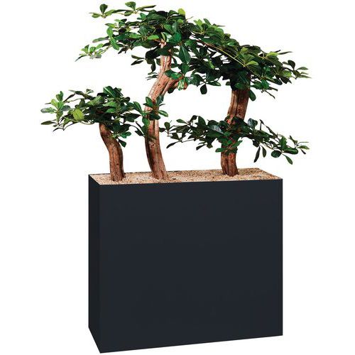 Jardinière Métal Sur Patins Hauteur 74 Cm Bonzaï Noir