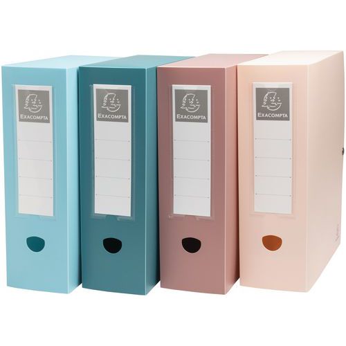 Exacompta - Boîte de classement Skandi A4 - Dos 100mm Polypropylène - Assortie et Recyclable
