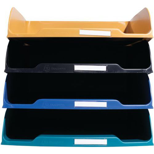 Exacompta - Corbeille à courrier Combo Styli Neo Deco - Polystyrène - Capacité 500 feuilles - Format A4+ - Assortie
